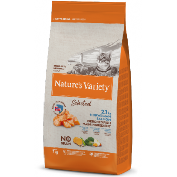 Nature Variety Gato Sterilised Selected No Grain Salmão Noruega 7kg